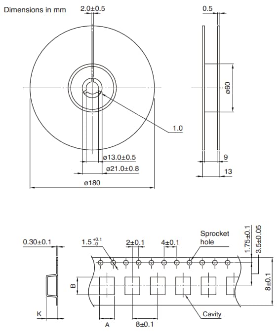 Mechanical Drawing - TDK BCL3520FT-D Inductor